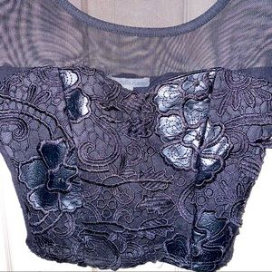 Black Mesh Crop Top (XS)